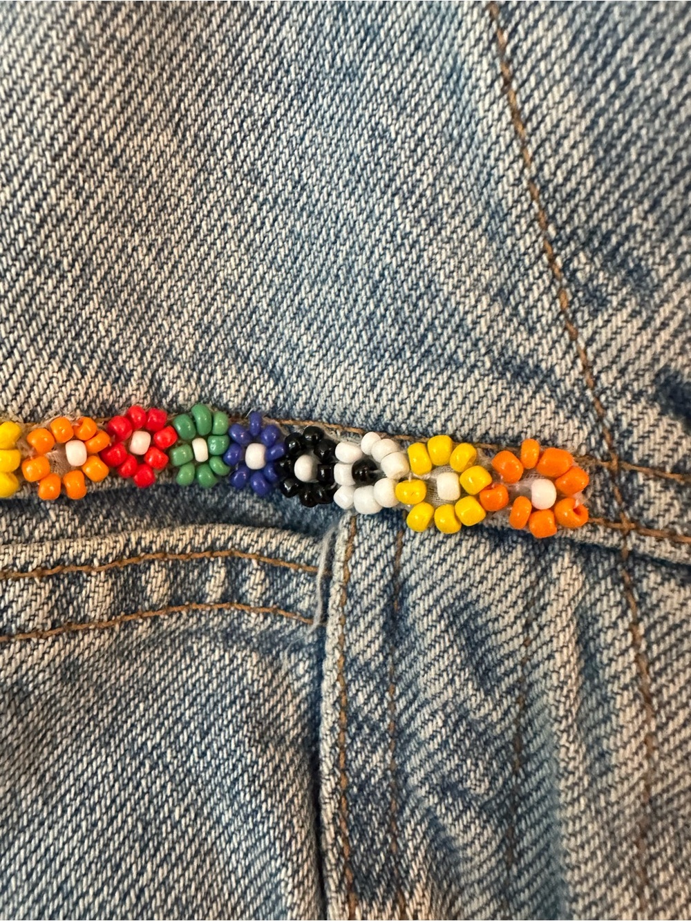 HOLT RENFREW ABS ALLEN SCHWARTZ DENIM JACKET W/FLORAL BEADING WOMENS SZ SMALL - Picture 3 of 9